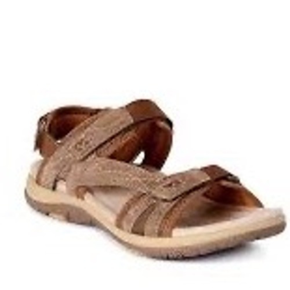 Earth Spirit Strappy Sandals Women 7 Brown Excellent Gelron Cushion Walking